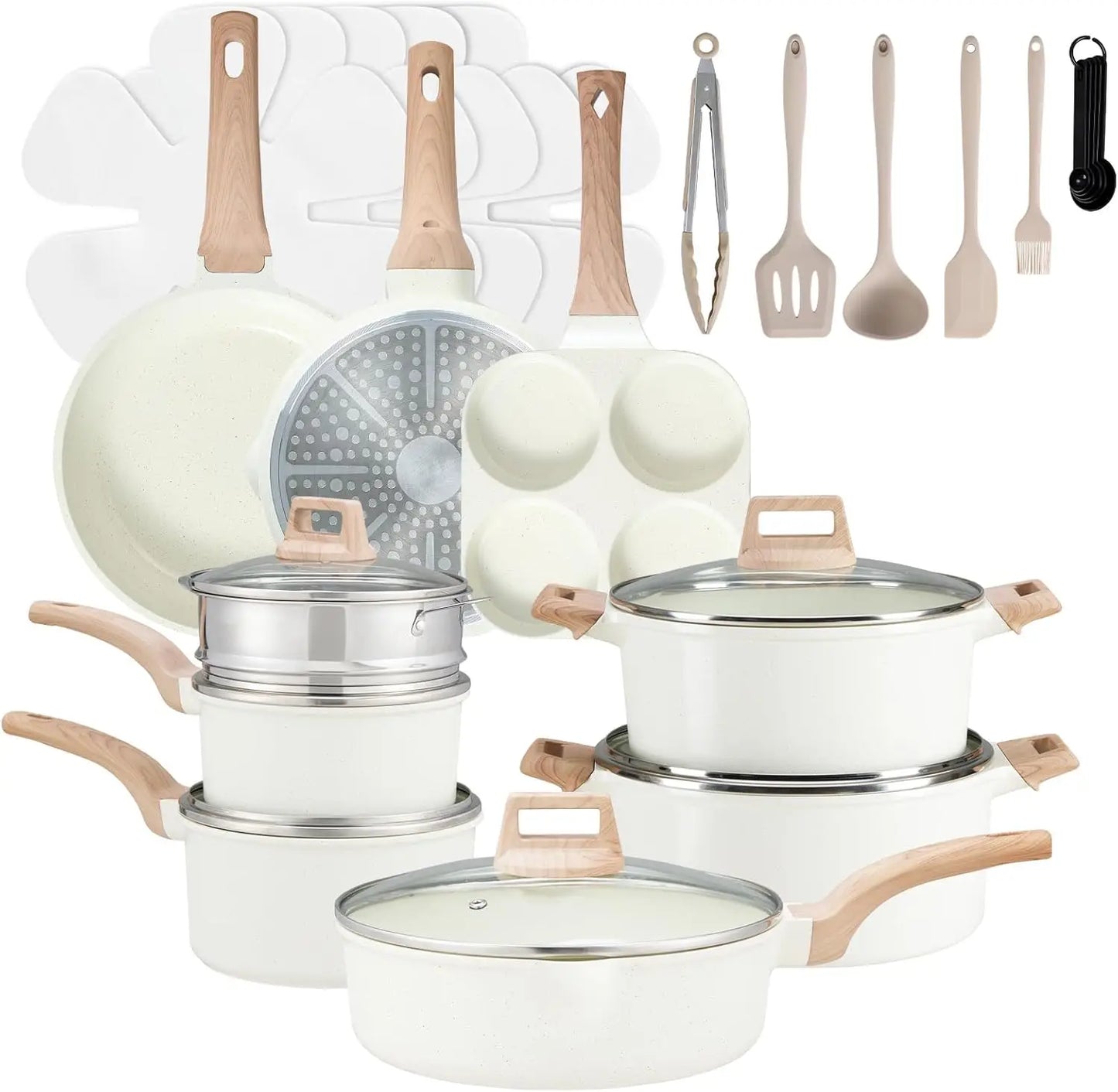 Pots And Pans Set Nonstick Induction RV Cookware Removable Handle