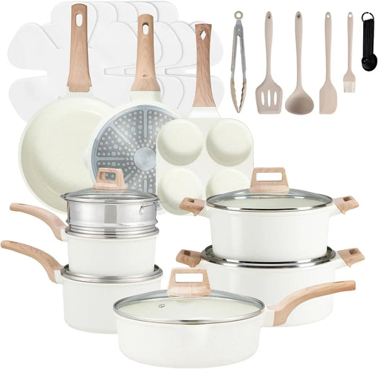 Pots And Pans Set Nonstick Induction RV Cookware Removable Handle