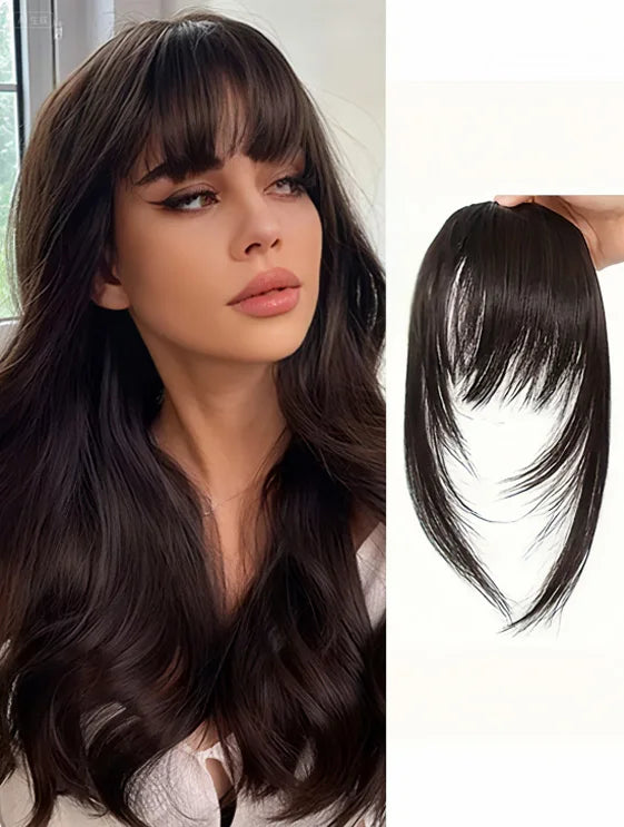 Synthetic Hair Clip In Bangs With Wispy Fringe And Sideburns