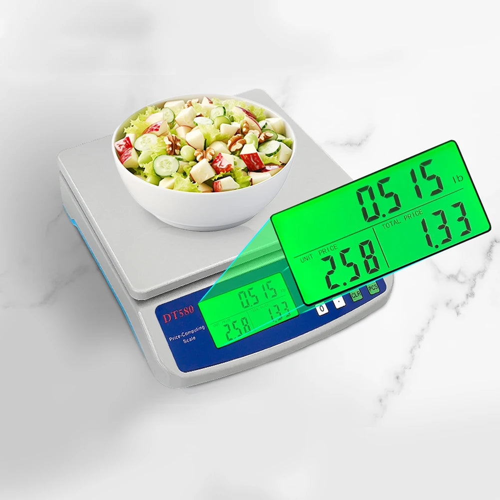 Alloet Commercial Food Scale LCD Display for Meat and Vegetables