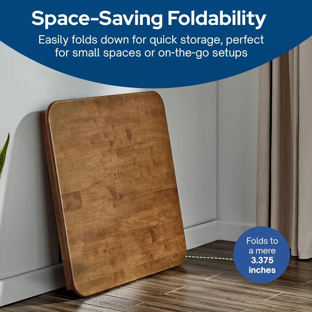 Classic Wood Folding Card Table With Straight Edge Square Design