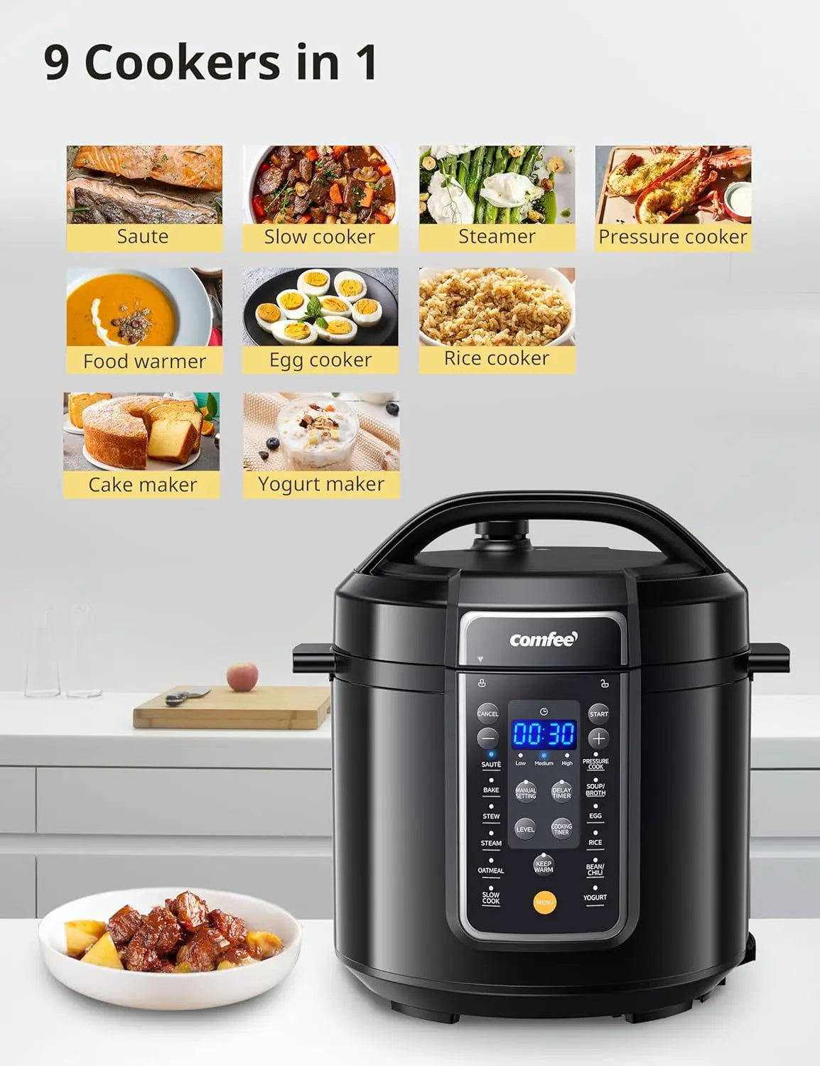 Iosn 9-in-1 Electric Pressure Cooker With 14 Presets