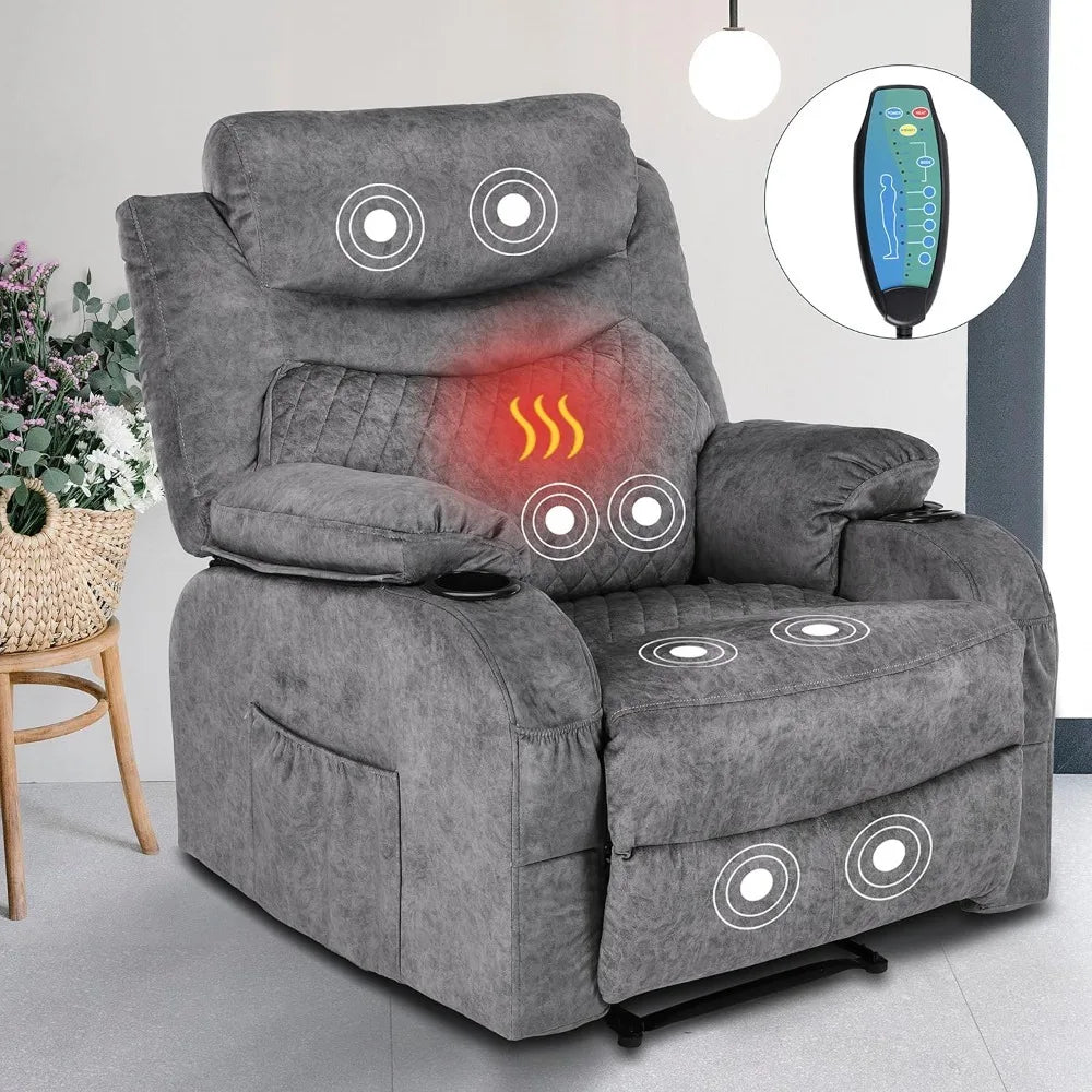 Huanzhuang Overstuffed Heated Massage Recliner Chair