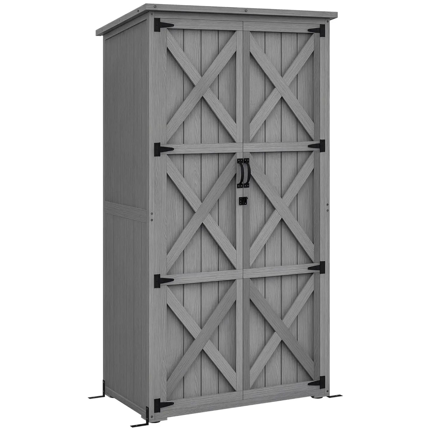 HUANZHUANG Wooden Garden Shed Outdoor Storage Cabinet With Waterproof Roof