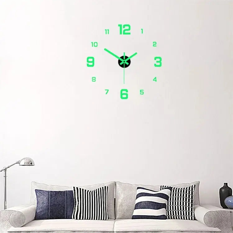 EW Creative Luminous Digital Clock DIY Silent Wall Clock