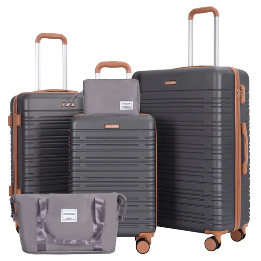 Amalodiecn 3-Piece ABS Luggage Set With Spinner Wheels And TSA Lock