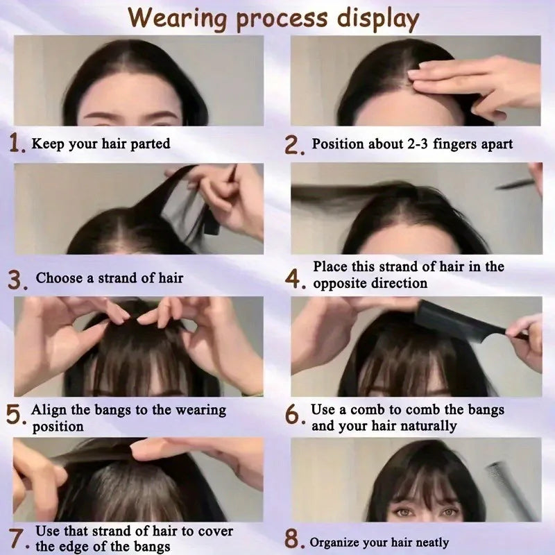 Synthetic Hair Clip In Bangs With Wispy Fringe And Sideburns
