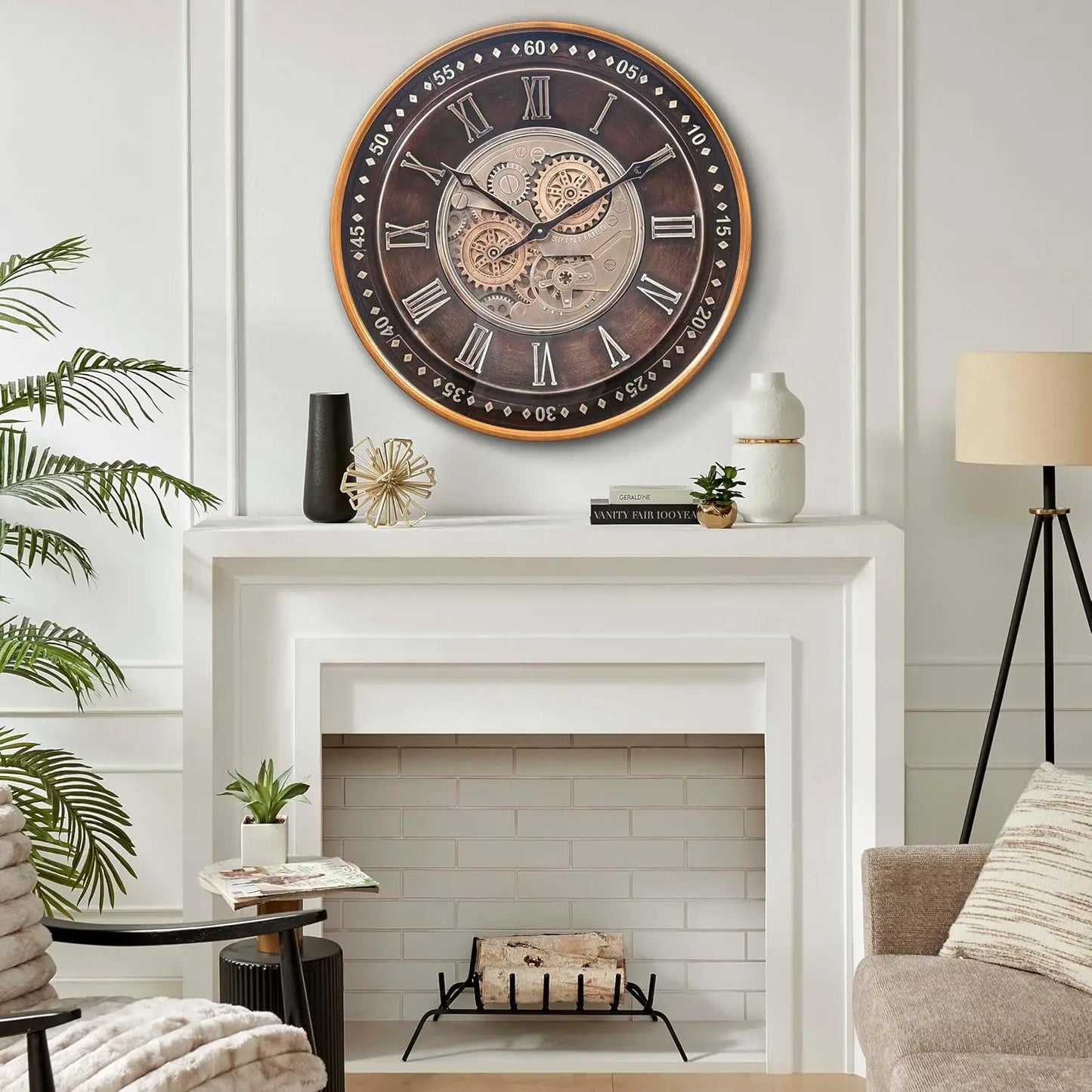 Moving Gear Wall Clock Industrial Steampunk Gear Decor