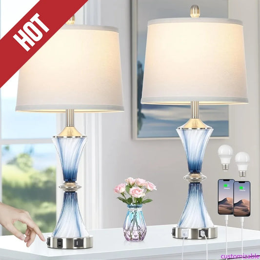 XMSJ Table Lamp Set 2 With USB Ports And Outlet