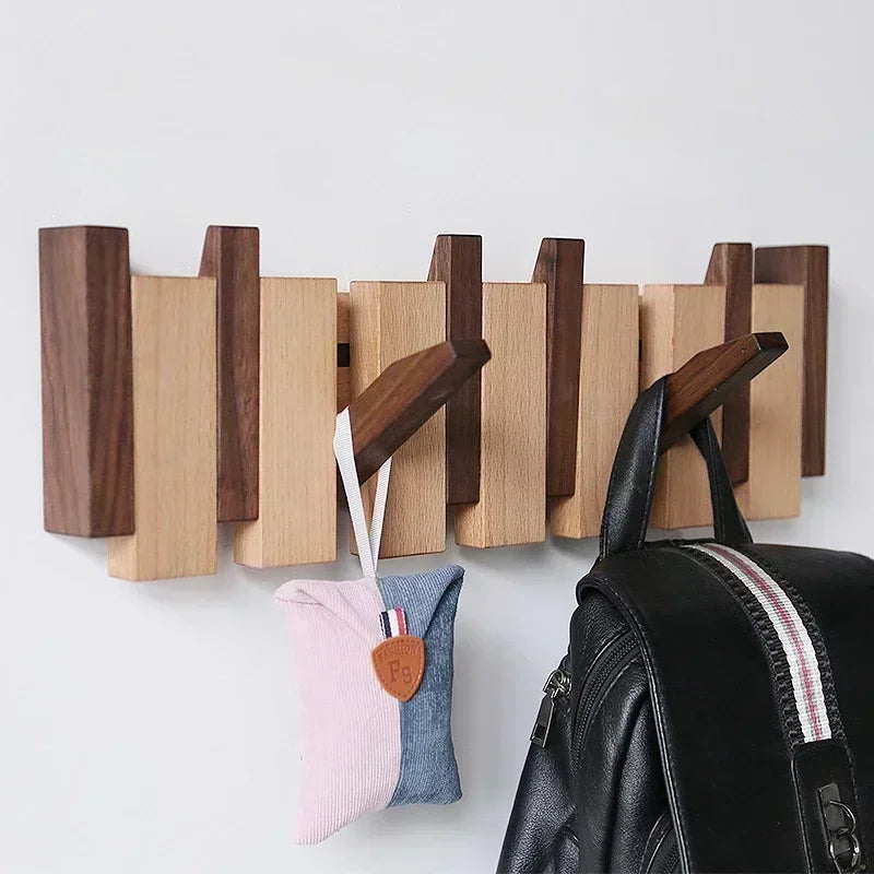 xyloid Coat Racks Wall Hanging Wall Entry Door Porch Hanging Coat Rack Perforated Solid Wood Creative Piano Keys Clothes Hook
