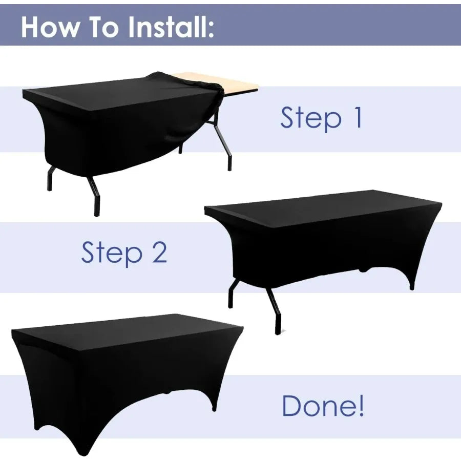 Spandex Tablecloth Fitted Stretch Cover For Folding Tables Wrinkle Free