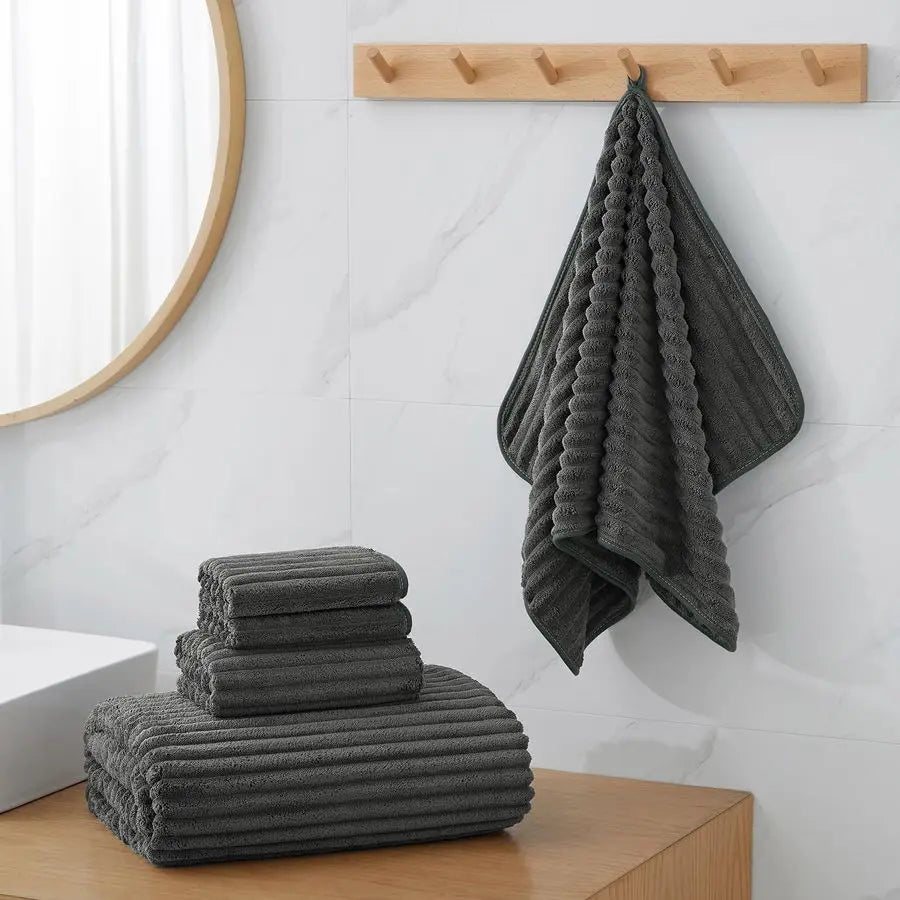 Bath Towel Set of 6 Highly Absorbent Nonwoven Fabric