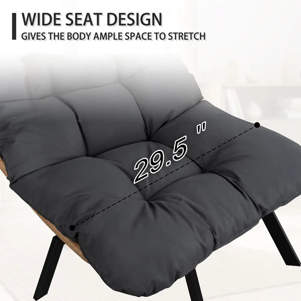 Wicker Swivel Chairs With Oversized Seats For Living Room