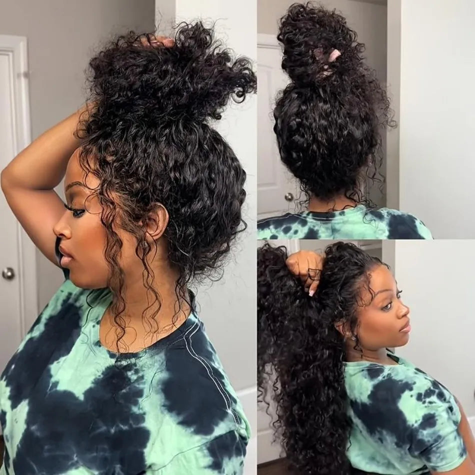 FroloCap Deep Wave 360 HD Lace Front Wig Brazilian Hair