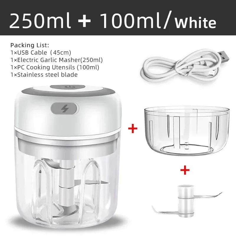 Mini Wireless Electric Garlic Crusher Portable USB Chopper