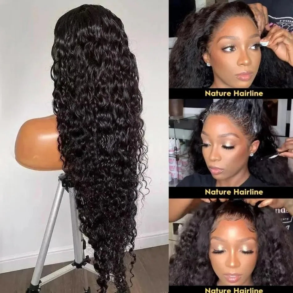 FroloCap Deep Wave 360 HD Lace Front Wig Brazilian Hair
