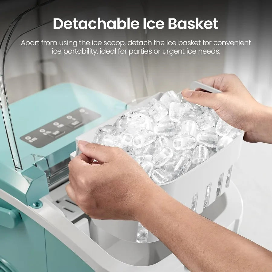 XMSJ Portable Ice Maker Handle 8 Cubes In 6 Minutes