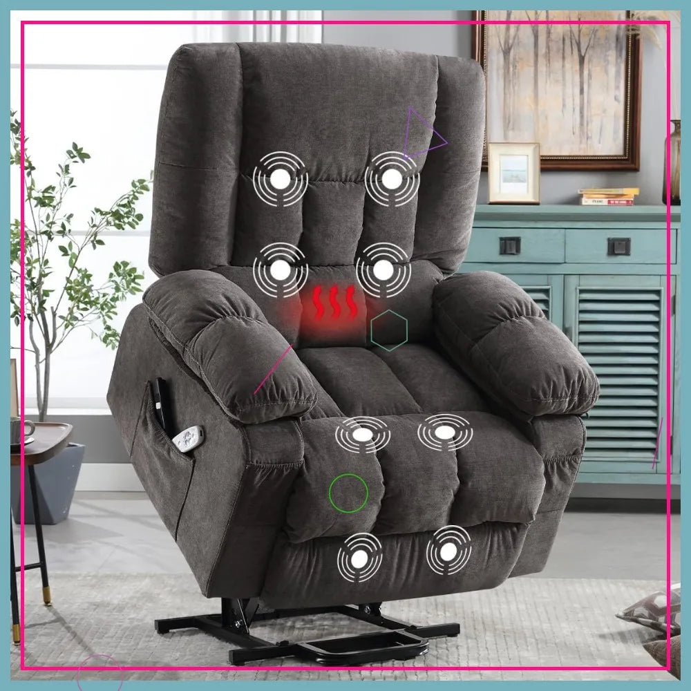 Electric Lift Recliner Chair With Massage And Heating USB Port