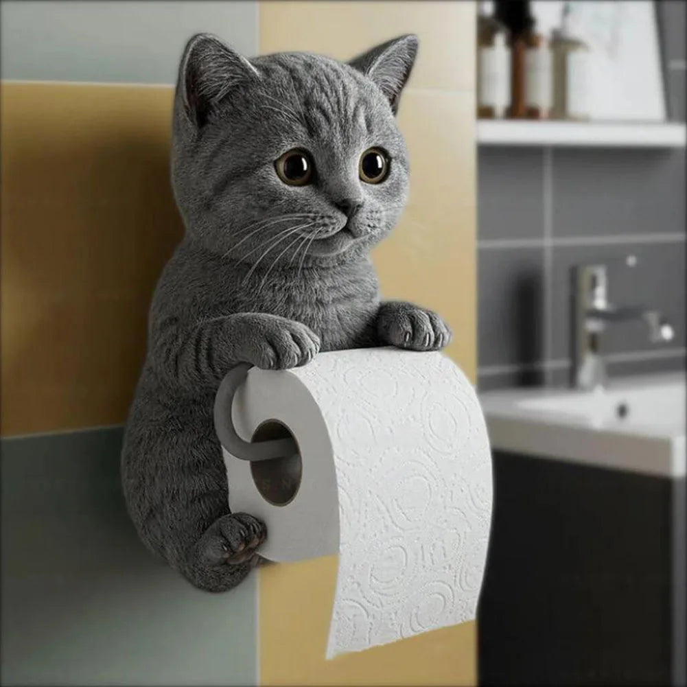 APWIKOGER Resin Cat Shape Wall Mounted Toilet Paper Holder
