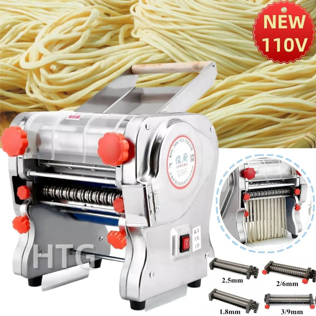 HignConcerned Chemical 550W Electric Pasta Maker Noodle Machine Stainless Steel