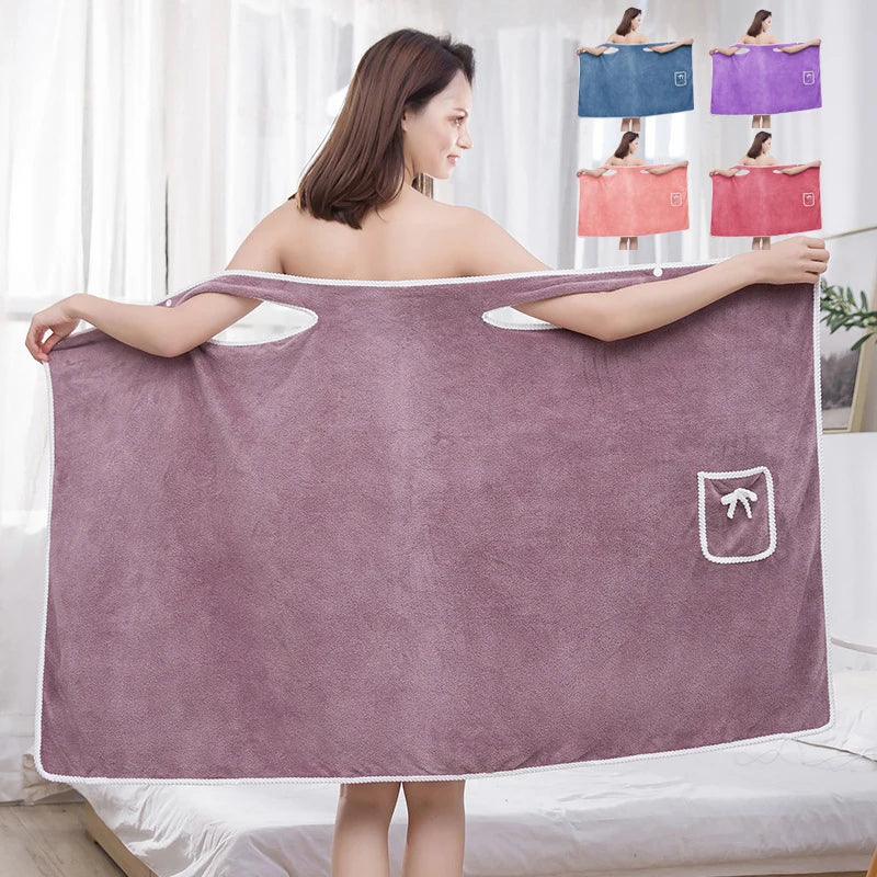 NONECN Womens Wearable Microfiber Bath Towels Quick Dry Spa Gym