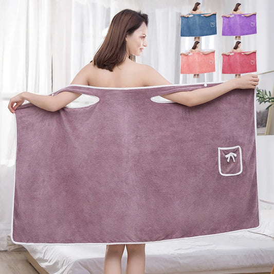 NONECN Womens Wearable Microfiber Bath Towels Quick Dry Spa Gym