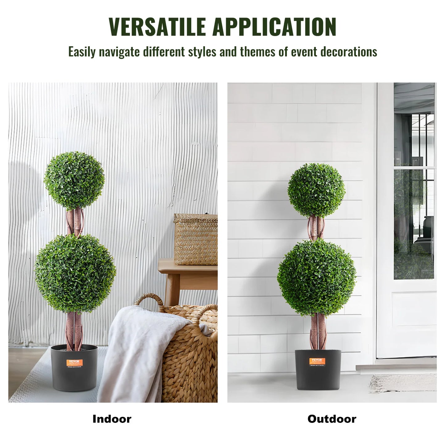 SucceBuy Artificial Boxwood Topiary Tree Faux Plant For Indoor Decor