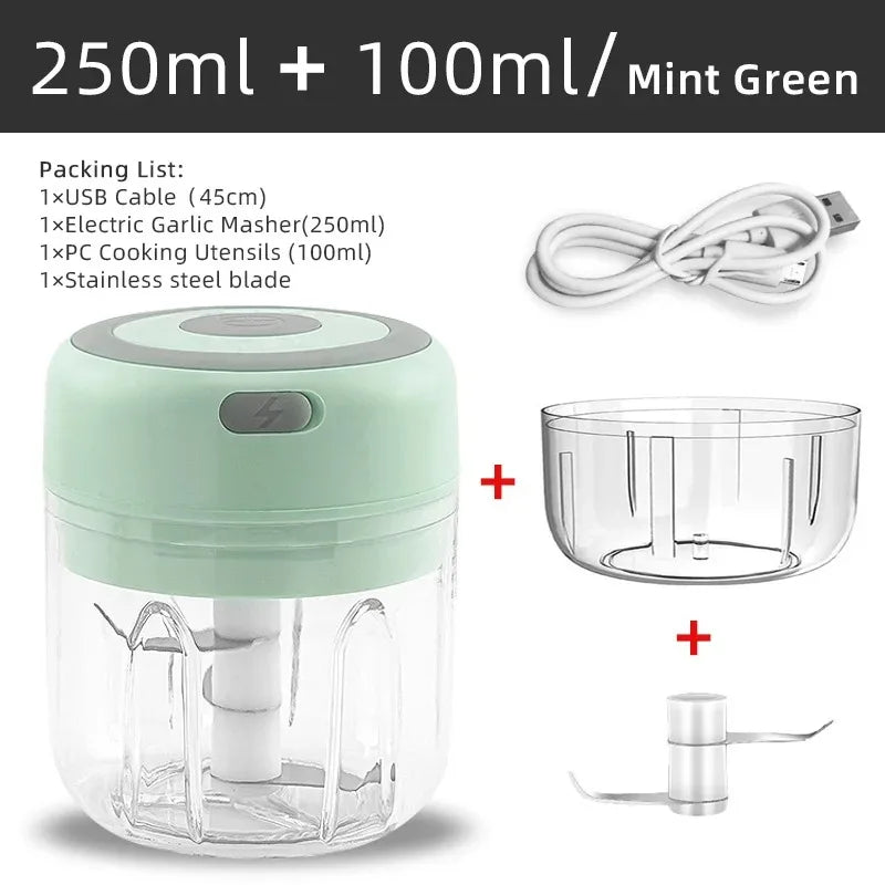 Mini Wireless Electric Garlic Crusher Portable USB Chopper