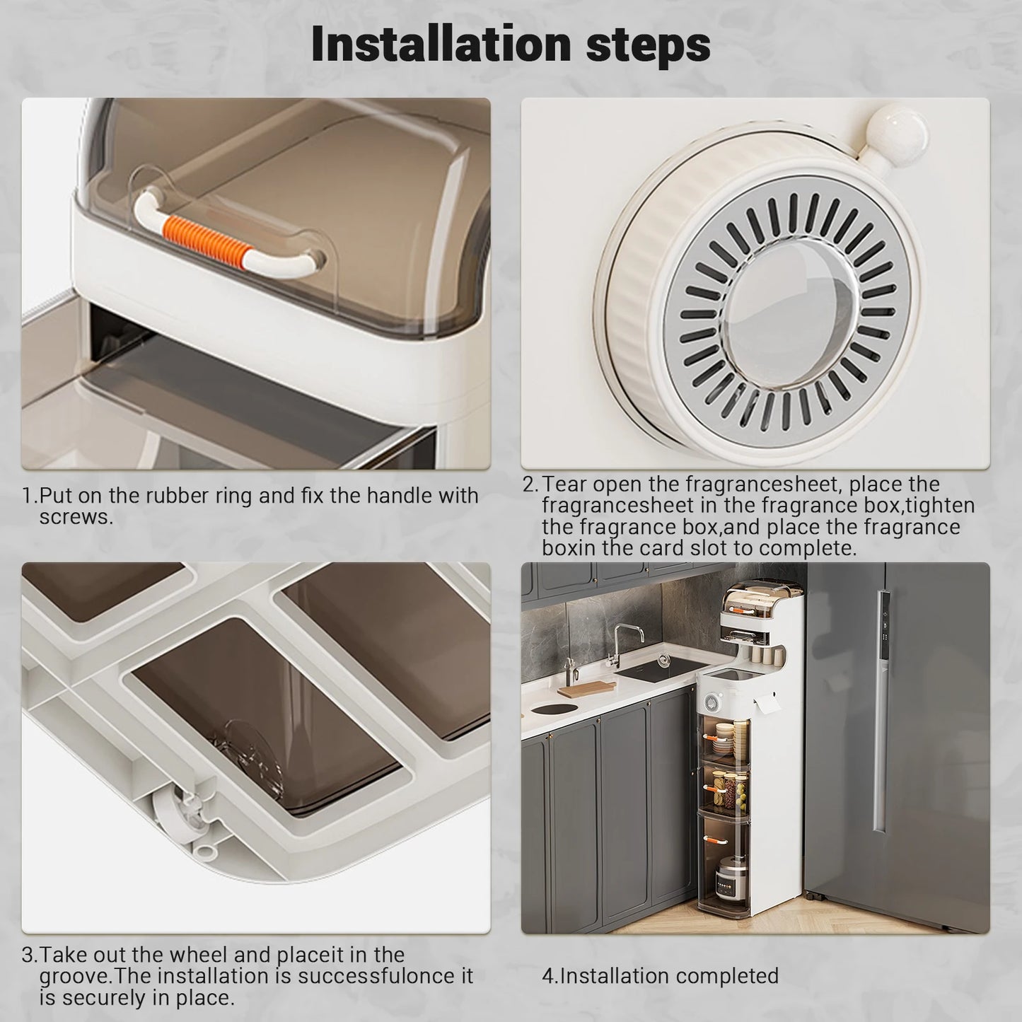 Narrow Bathroom Floor Cabinet With Tissue Box And Wheels