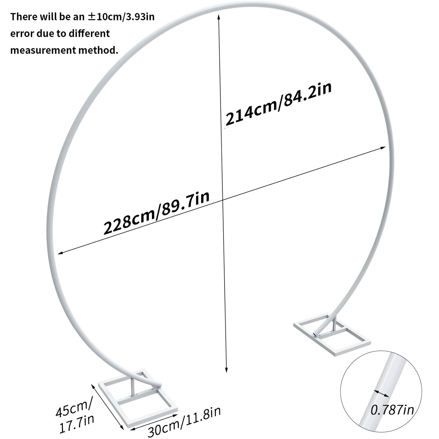 Removable Round Wedding Arch Metal Backdrop Frame With Garland