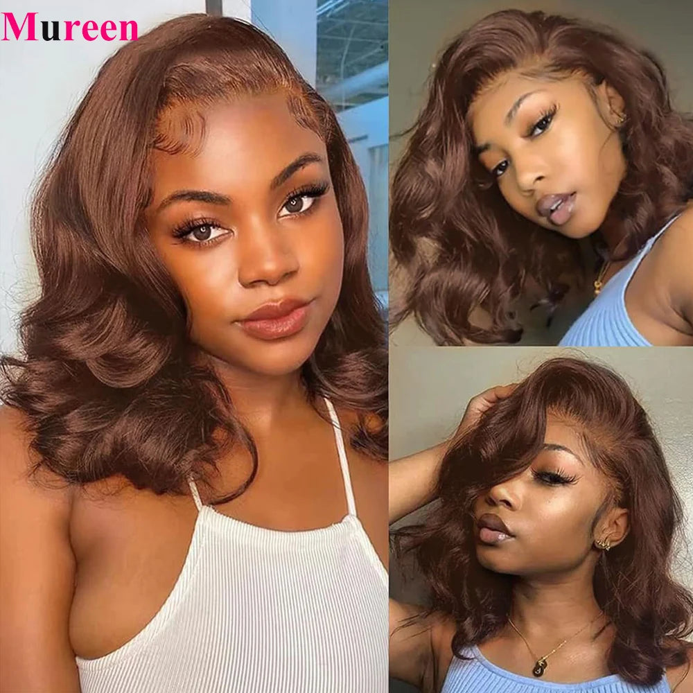 Mureen Body Wave Glueless Bob Wig 100 Percent Human Hair