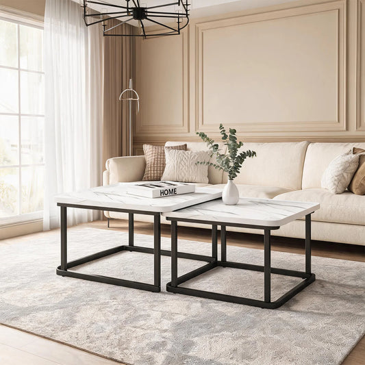 HiMISS Nesting Coffee Tables Set Of 2 For Living Room