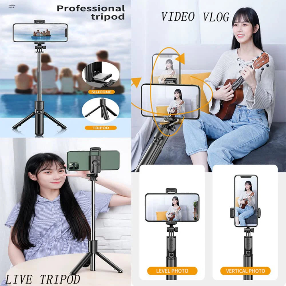 Wireless Selfie Stick Tripod With Bluetooth Remote For Phone