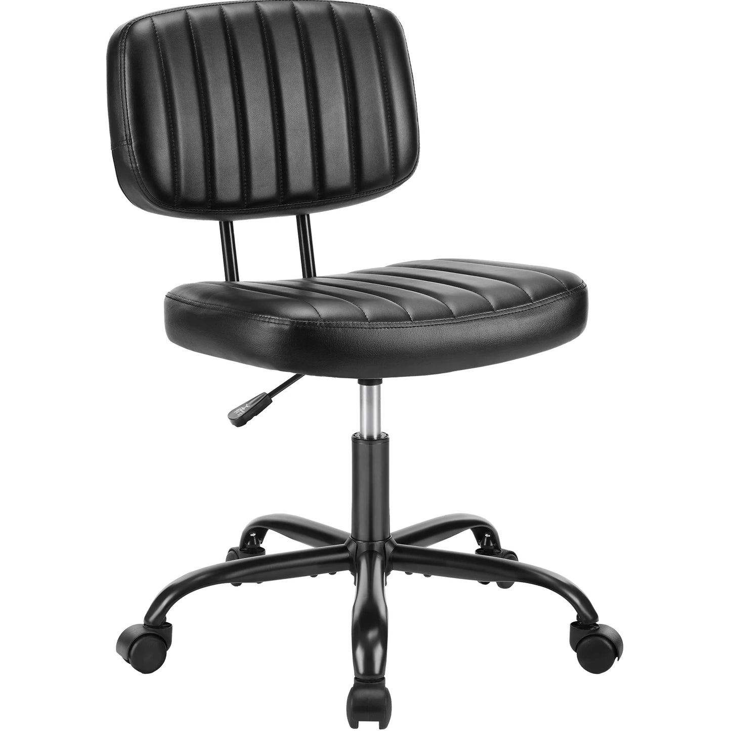 JHK Armless Office Chair With Lumbar Support PU Leather