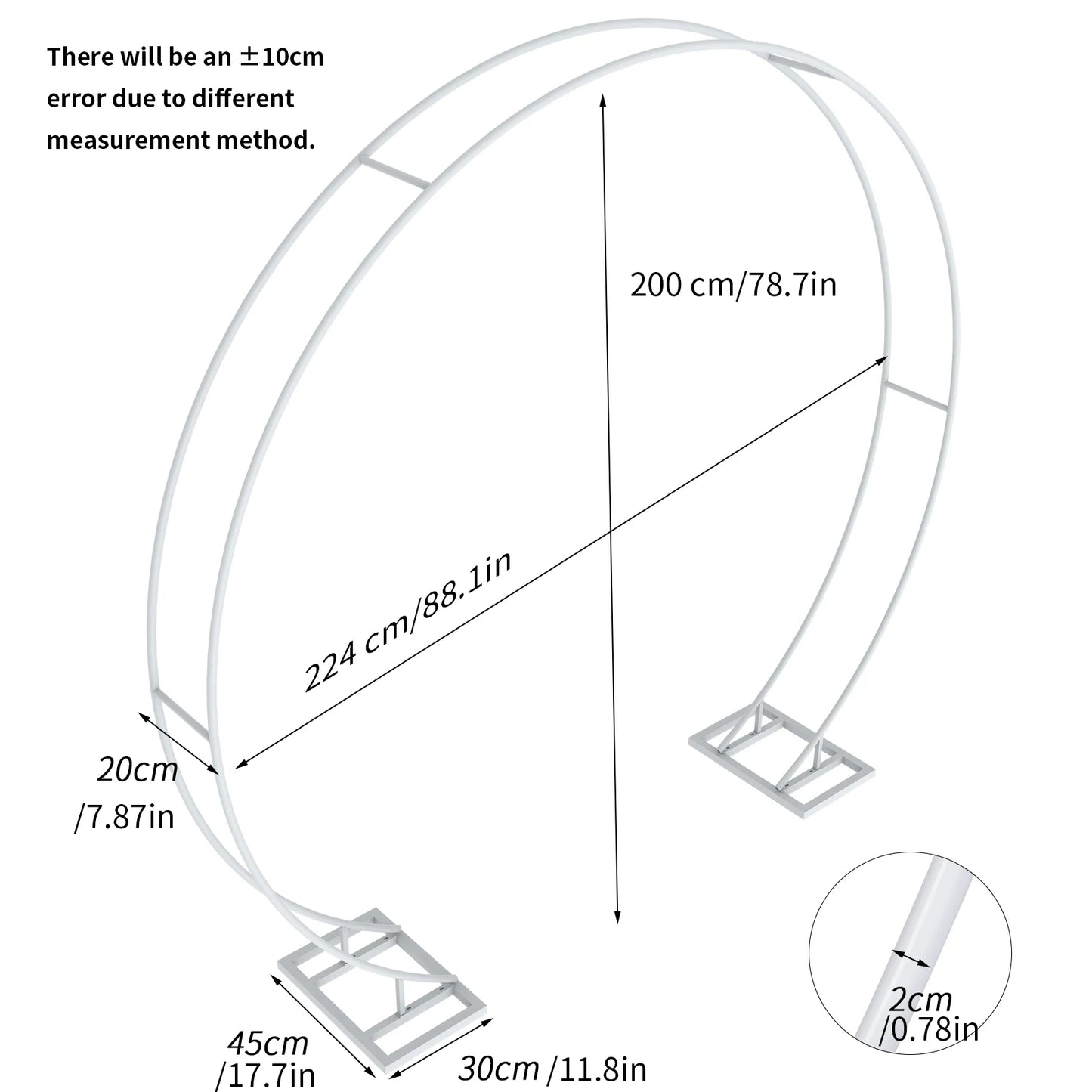 Removable Round Wedding Arch Metal Backdrop Frame With Garland