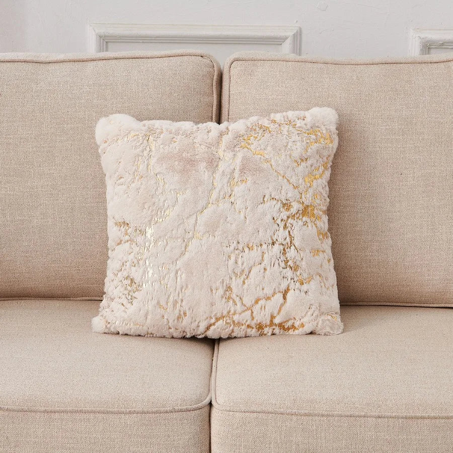 Luxury Chinchilla Faux Fur Decorative Pillow