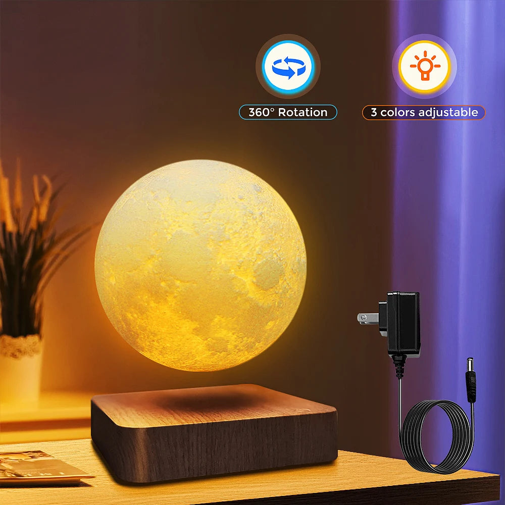 Aiopp Levitating Moon Table Lamp Magnetic Floating Night Light LED