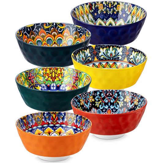 MALACASA Ceramic Soup Bowls Set 6 Piece Dishwasher Safe