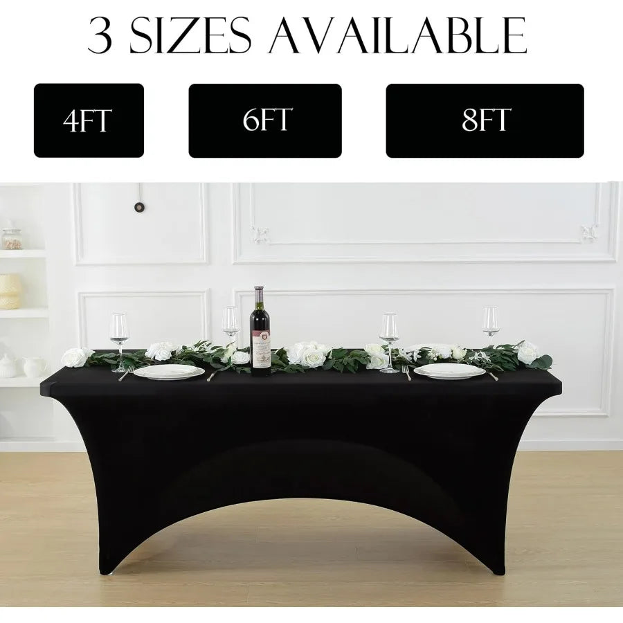 Spandex Tablecloth Fitted Stretch Cover For Folding Tables Wrinkle Free