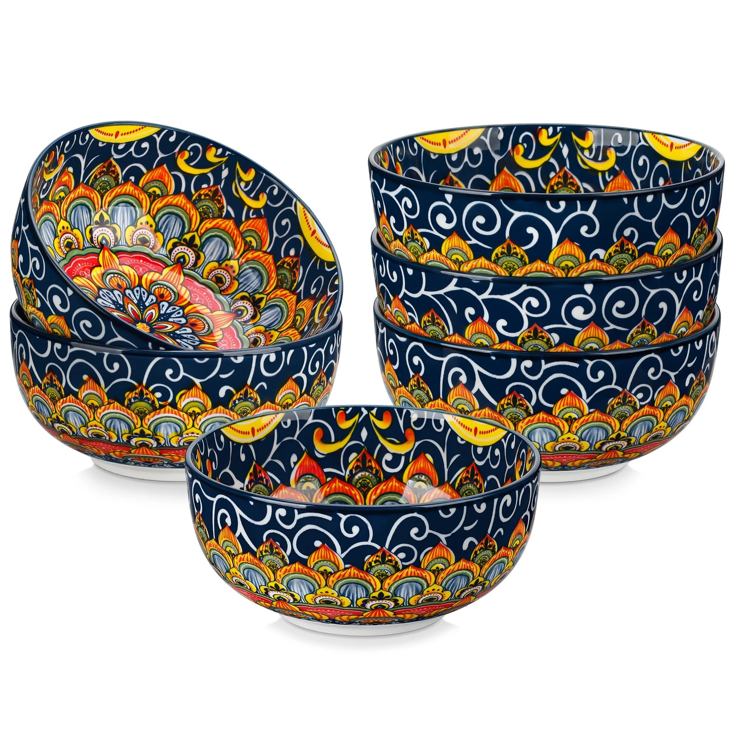 Malacasa Ceramic Cereal Bowls Set For Salad Pasta Rice