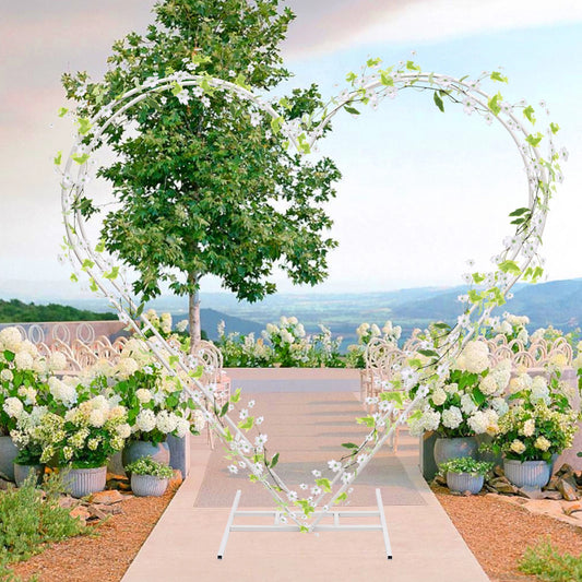 Wedding Heart Shape Metal Arch Backdrop Decoration For Events