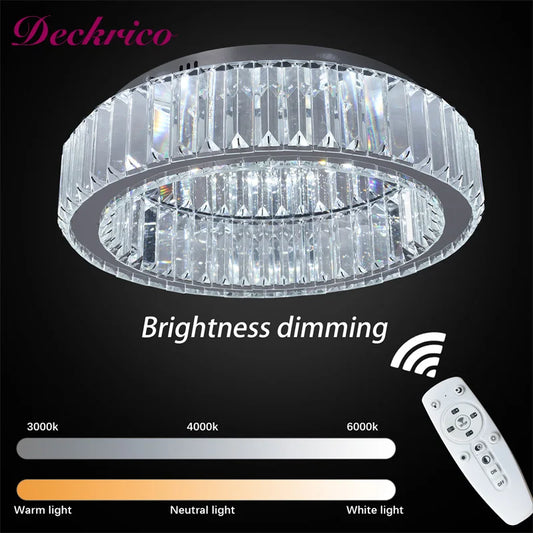 DECKRICO Indoor Crystal LED Ceiling Lamp Modern Luxury Chandelier