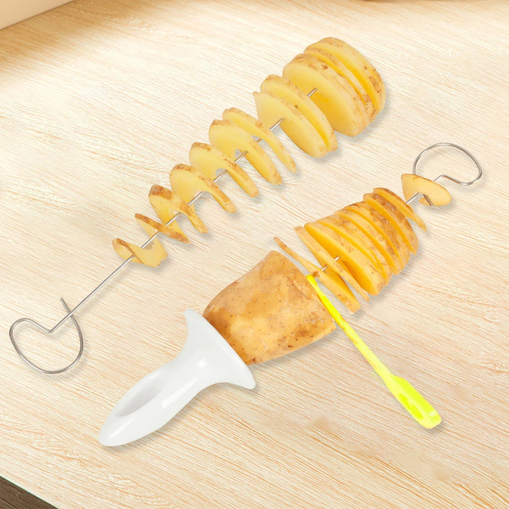 Potato Slicer With 4 Stainless Steel Sticks Spiralizer Chips Maker