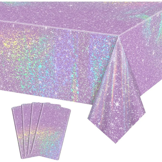Shiny Laser Tablecloths, Disposable PVC Covers For Weddings And Parties