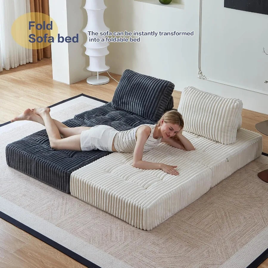 XIUWO Lightweight Convertible Floor Chair Bed Foldable Foam Sofa Mattress