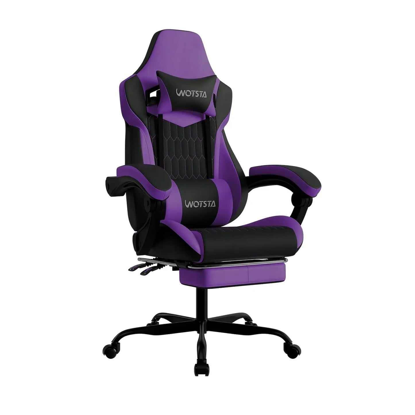Ergonomic Gaming Chair With Footrest And Adjustable PVC Leather Headrest